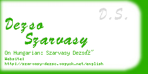 dezso szarvasy business card